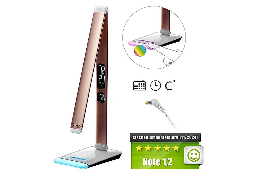 EAXUS LED Schreibtischlampe Tischleuchte mit RGB-Farbwechsel und Dimmfunkti günstig online kaufen