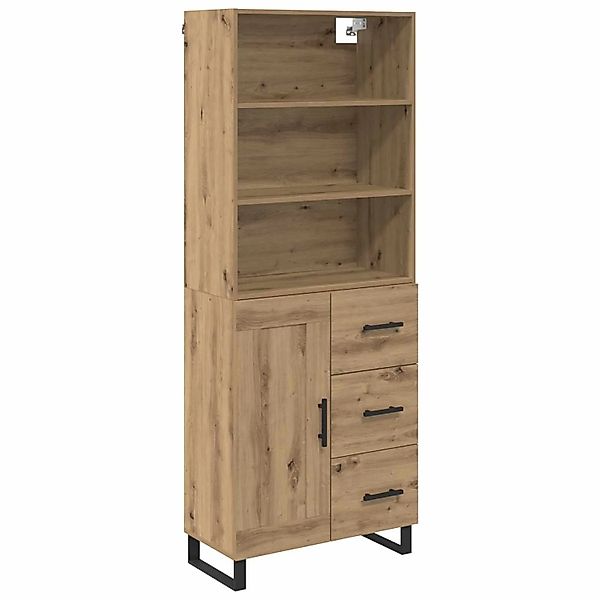 vidaXL Highboard Artisan-Eiche 69,5 x 34 x 180 cm Holzwerkstoff 3415851 günstig online kaufen