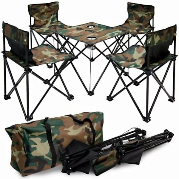 AMANKA Campingtisch Camouflage + 4 Stühle EPR-YU-113 braun günstig online kaufen