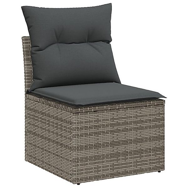 vidaXL Loungesofa 8-teiliges Garten Sofa Set mit Kissen Grau Poly Rattan, 8 günstig online kaufen