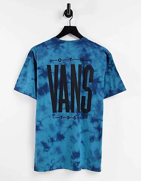 Vans Tall – T-Shirt mit Batikmuster in Blau günstig online kaufen