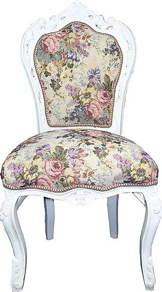 Casa Padrino Esszimmerstuhl Barock Esszimmer Stuhl Blumen Muster / Antik We günstig online kaufen