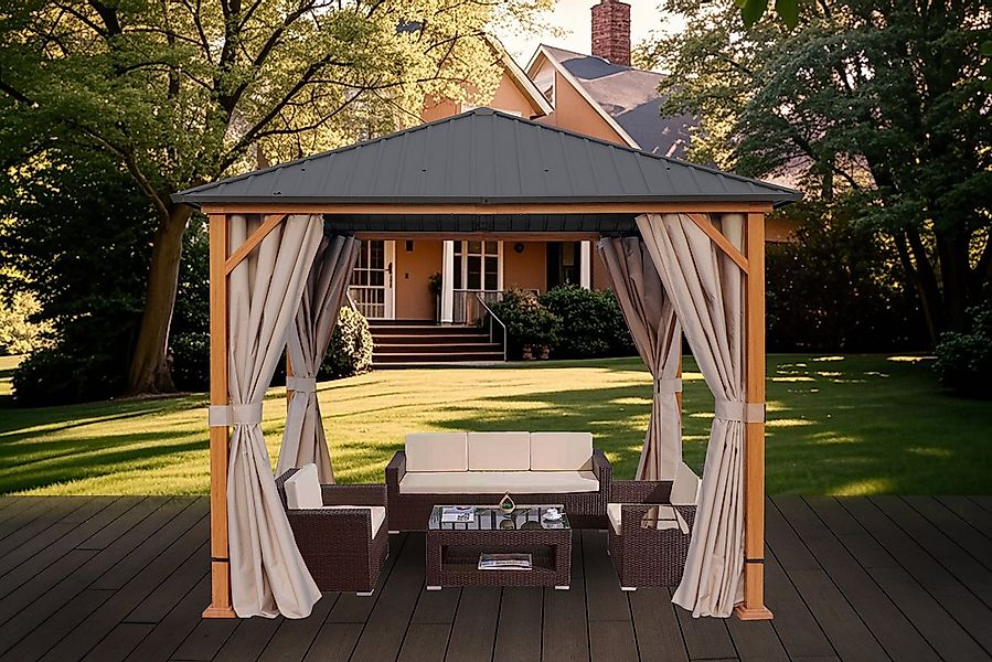 KONIFERA Pavillon Samos, BxT: 300x300 cm, Stahlgestell, ohne Seitenteile günstig online kaufen