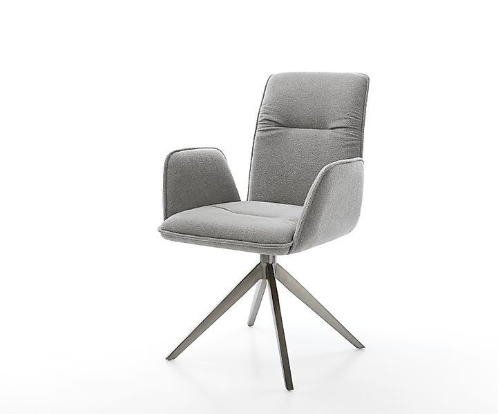 Drehstuhl Vinja-Flex Strukturstoff Soft Grau Kreuzgestell breit Graphit 360 günstig online kaufen
