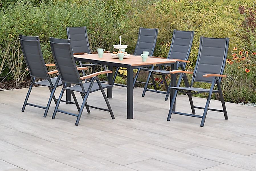 MERXX Garten-Essgruppe »»Paxos«« Set, 5-fach verstellbare Rückenlehne, gepo günstig online kaufen