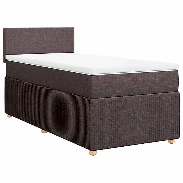 vidaXL Boxspringbett mit Matratze Dunkelbraun 90x200 cm Stoff 3289635 günstig online kaufen