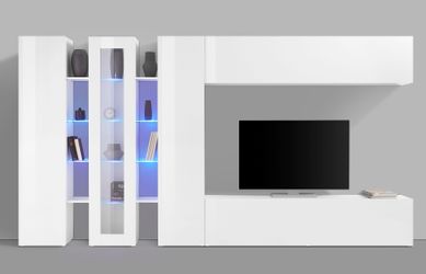 INOSIGN Wohnwand "Maruska" Set, 5 Stk. tlg. Front/ Korpus weiß Hochglanz günstig online kaufen