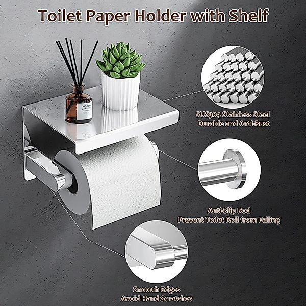 SURFOU Toilettenpapierhalter Ohne Bohren mit Ablage, günstig online kaufen