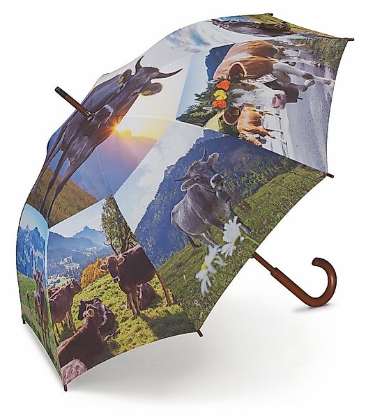 HAPPY RAIN Langregenschirm Alpenkuh, Stockschirm mit günstig online kaufen