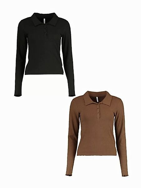 HaILY’S Blusenshirt Shirt 2er-Set lässiges Langarm Poloshirt (2-tlg) 7034 i günstig online kaufen