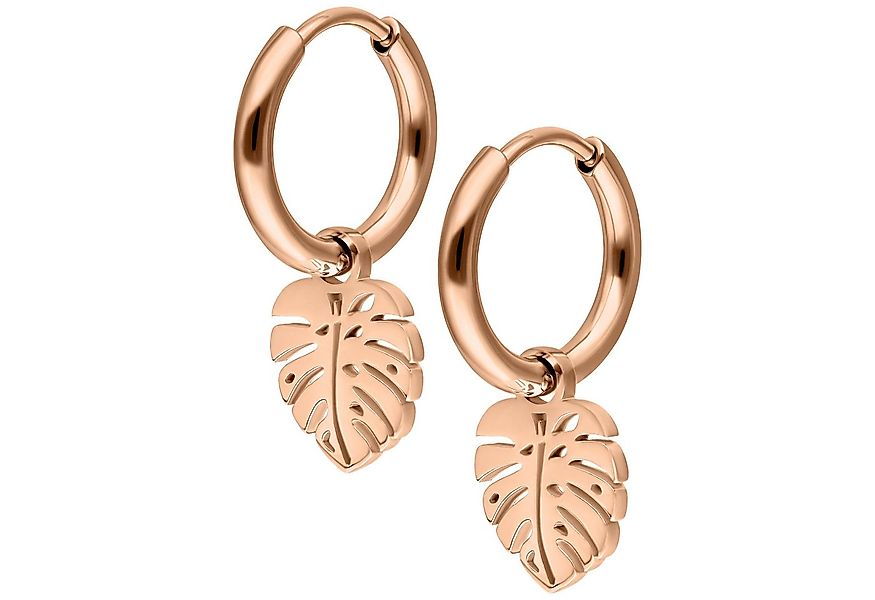 Wildcat Paar Ohrhänger Mini Monstera Hoops Pair - Roségold, Chirurgenstahl günstig online kaufen
