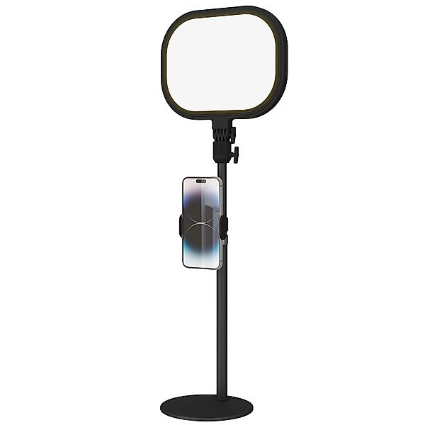 HOMCOM Tischlampe Tischleuchte mit Telefonhalterung, 5 Farbmodi & 10 Hellig günstig online kaufen