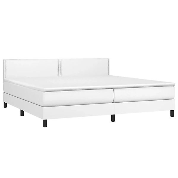 vidaXL Boxspringbett mit Matratze & LED Weiß 200x200 cm Kunstleder 3134184 günstig online kaufen