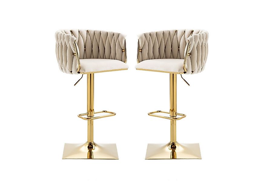 KLAM HOME Barhocker Vintage Barstühle (2 St), mit Rückenlehne und Fußstütze günstig online kaufen