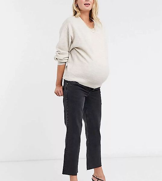 ASOS DESIGN Maternity – Effortless – Hoch geschnittene, verkürzte Stretch-S günstig online kaufen