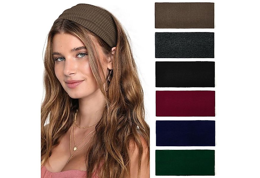 Coonoor Haargummi 6 Stück Stirnbänder Damen Boho Breite Haarband Yoga Stirn günstig online kaufen