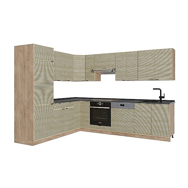 Vicco Fame-Line Eckküche Eiche Paneel/Goldkraft Eiche 227 x 287 cm AP Anthr günstig online kaufen