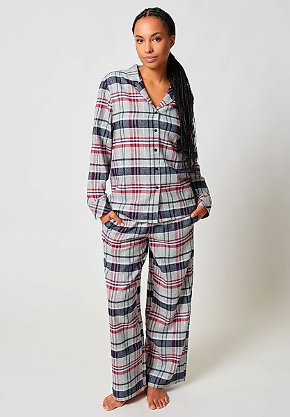 Skiny Pyjama "Night In Skiny Flanell" 2 tlg. wärmend, Cotton, kuschelig wei günstig online kaufen
