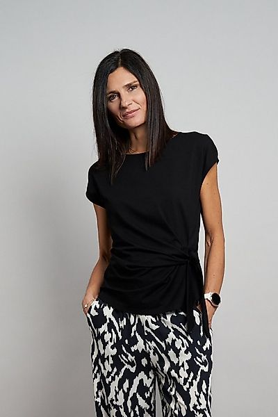 Seidel Moden Kurzarmshirt Rundhals-Shirt mit Knoten-Detail an der Seite - M günstig online kaufen