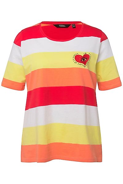 Ulla Popken T-Shirt T-Shirt Ringel Herz-Stickerei günstig online kaufen