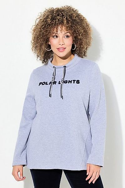Ulla Popken Sweatshirt Sweater Schriftmotiv Stehkragen günstig online kaufen