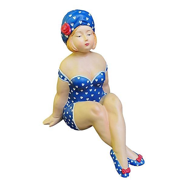 Aspinaworld Gartenfigur Gartenfigur sitzende blaue Badenixe günstig online kaufen