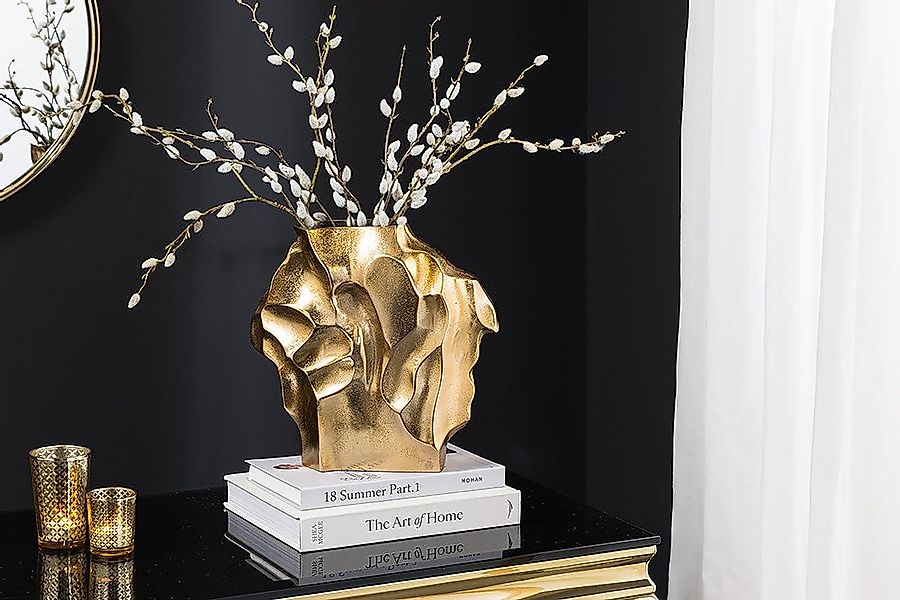 riess-ambiente Dekovase LIQUID 25cm gold · Blumenvase aus Metall für Wohnzi günstig online kaufen