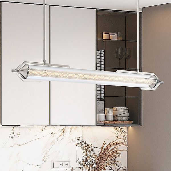 LED-Hängeleuchte ESPADA, chrom poliert, 122 cm, Metall/Glas günstig online kaufen