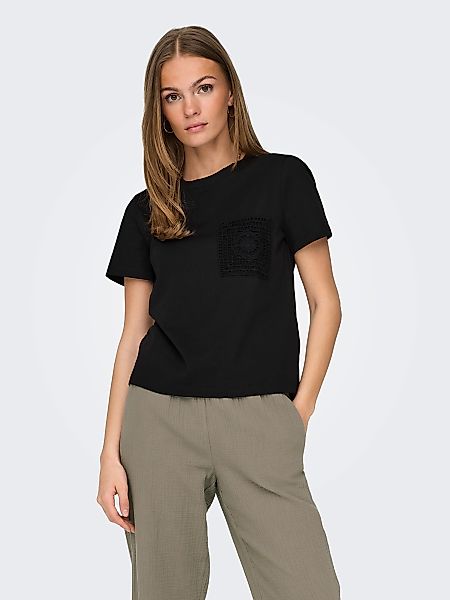 JDY Kurzarmshirt "JDYSELMA S/S CROCHET POCKET TOP JRS NOOS" günstig online kaufen