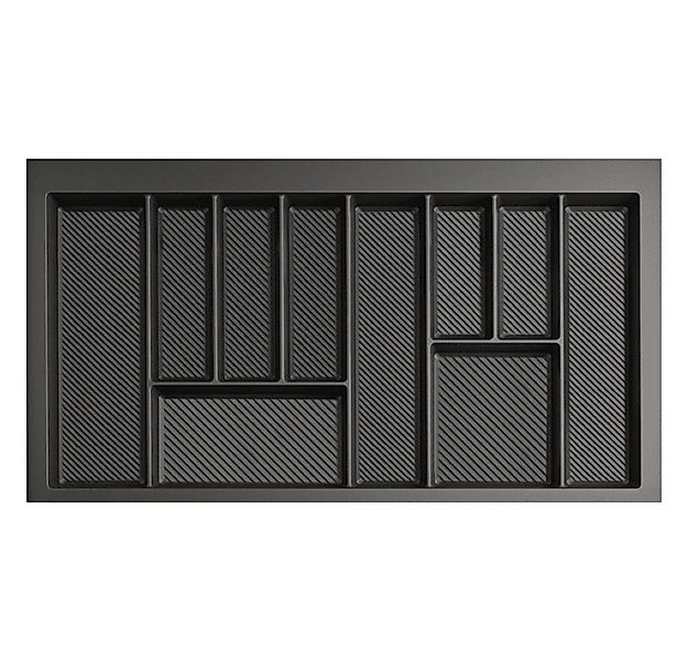 Prima-Online Besteckkasten Besteckkasten 90 cm Weiß Graphit Schubladeneinsa günstig online kaufen