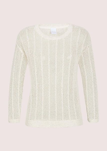 MADELEINE Longpullover "Ajourpullover Baumwollpullover mit Rundhals" Leicht günstig online kaufen