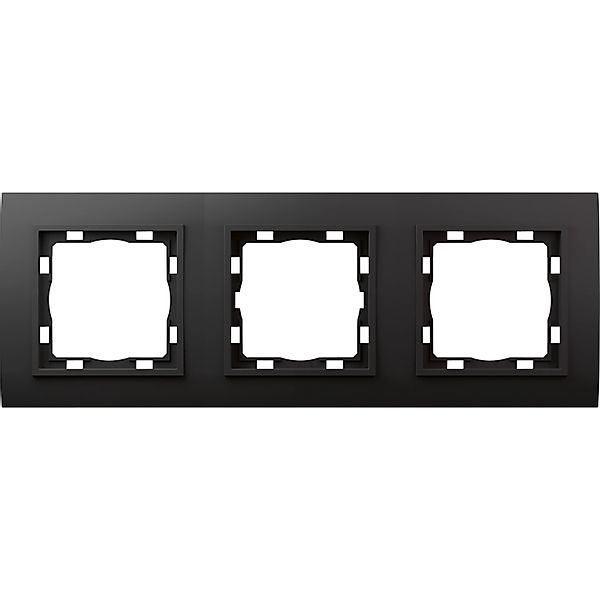 Elektromaterial Abdeckrahmen Vilma 3-fach Schwarz günstig online kaufen
