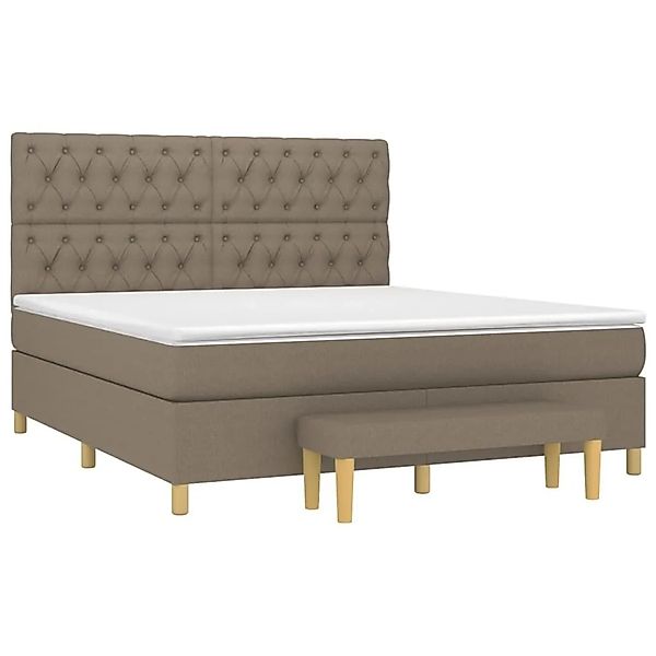 vidaXL Boxspringbett mit Matratze Taupe 160x200 cm Stoff 3137409 günstig online kaufen
