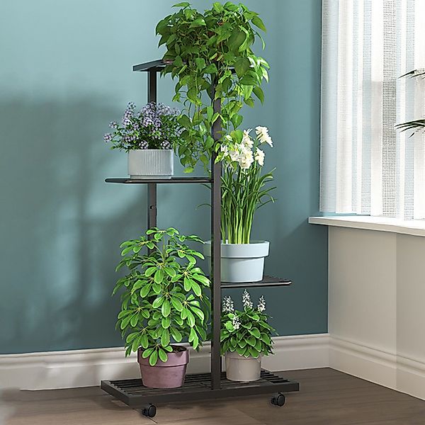 YINDN Blumenständer Blumenregal mit 4 Rollen, günstig online kaufen