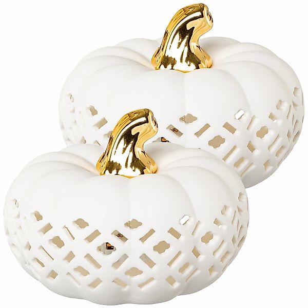 Creativ home LED-Dekofigur "Kürbis", mit goldenem Stiel günstig online kaufen