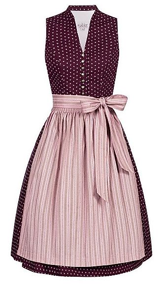 Nübler Trachtenkleid Dirndl midi Rita in Weinrot-Rosa von Nübler günstig online kaufen