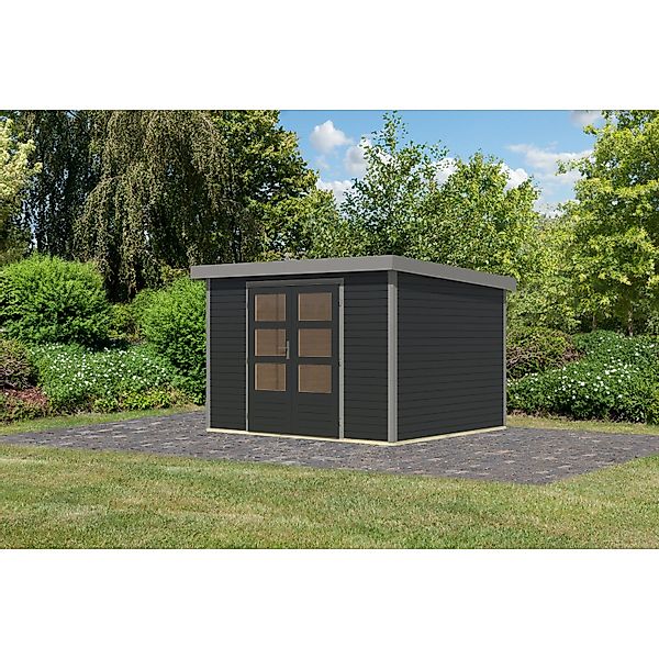 Karibu Gartenhaus Diego 5 C Anthrazit/Graualuminium 209 x 298 x 242 cm günstig online kaufen