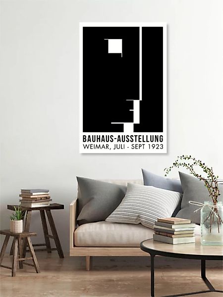 Poster / Leinwandbild - Bauhaus-ausstellung (Schwarzweiß) günstig online kaufen