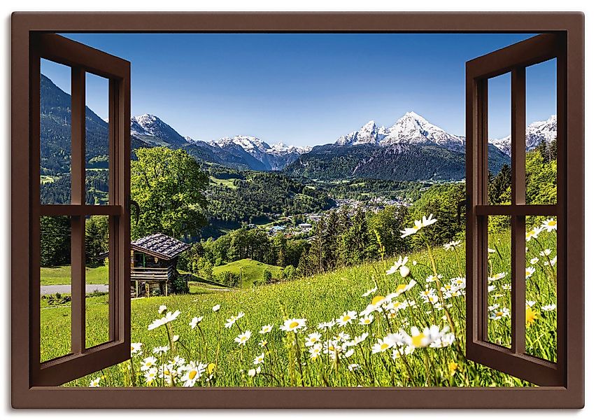 Artland Wandbild "Fensterblick Bayerischen Alpen" Berge 1 Stk. tlg. als Alu günstig online kaufen