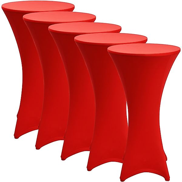 Beautissu Stella Stehtischhusse Ø 80cm Rot 5tlg günstig online kaufen