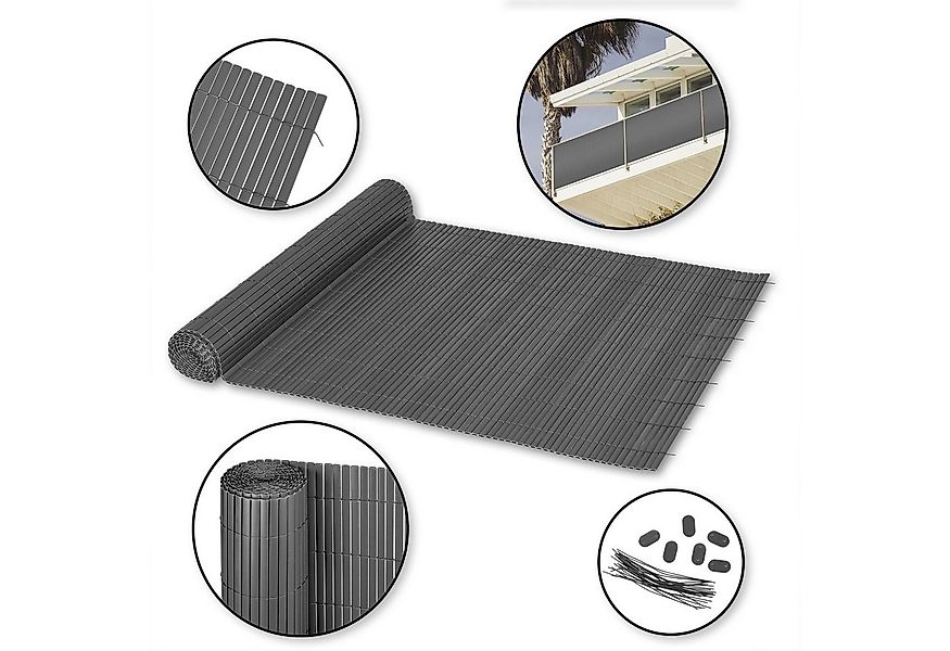 Ribelli Balkonsichtschutz Zaunsichtschutz PVC ca. 0,9 x 3m anthraz günstig online kaufen