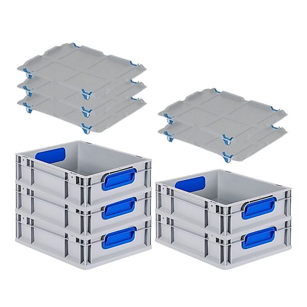 PROREGAL Spar Set 5x Eurobox Nextgen Color Mit Auflagedeckel & Schiebeschna günstig online kaufen