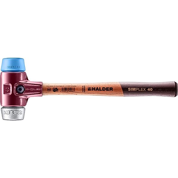 Halder Simplex Schonhammer Ø 40 mm TPE-soft Blau   Weichmetall mit Tempergu günstig online kaufen