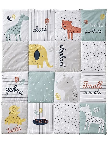 Babydecke Baby Spieldecke JUNGLE BABY, Patchwork-Design, vertbaudet günstig online kaufen