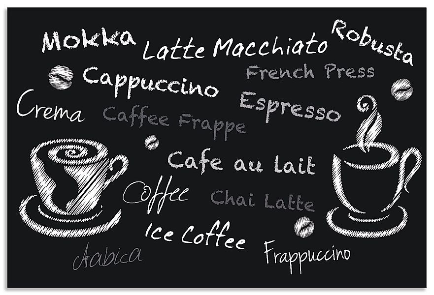 Artland Küchenrückwand »Kaffee. Designelemente auf einer Tafel«, (1 tlg.), günstig online kaufen
