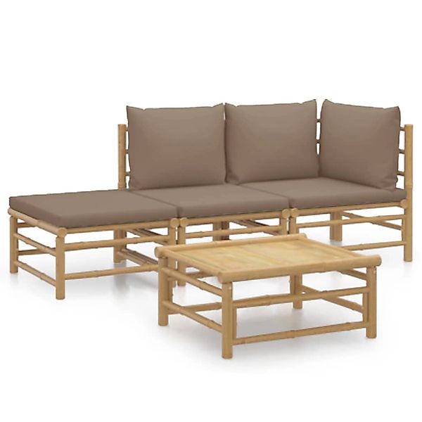 vidaXL Gartenlounge-Set 4-tlg. Garten-Lounge-Set mit Taupe günstig online kaufen