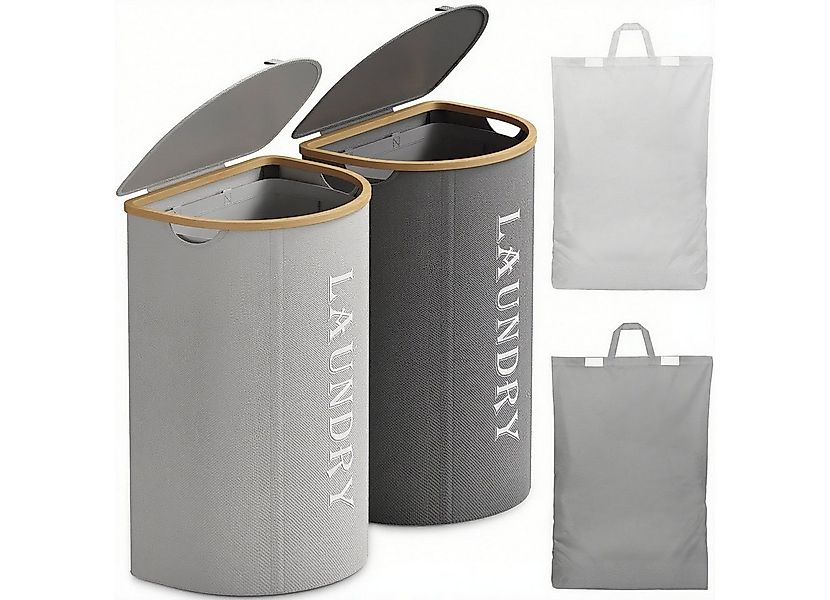 Lifewit Wäschebox 85L Wäschekorb mit Deckel für schmutzige Wäsche günstig online kaufen