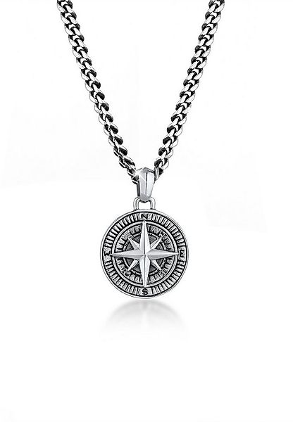 Kuzzoi Kette mit Anhänger Herren Panzerkette Kompass Maritim 925er Silber günstig online kaufen