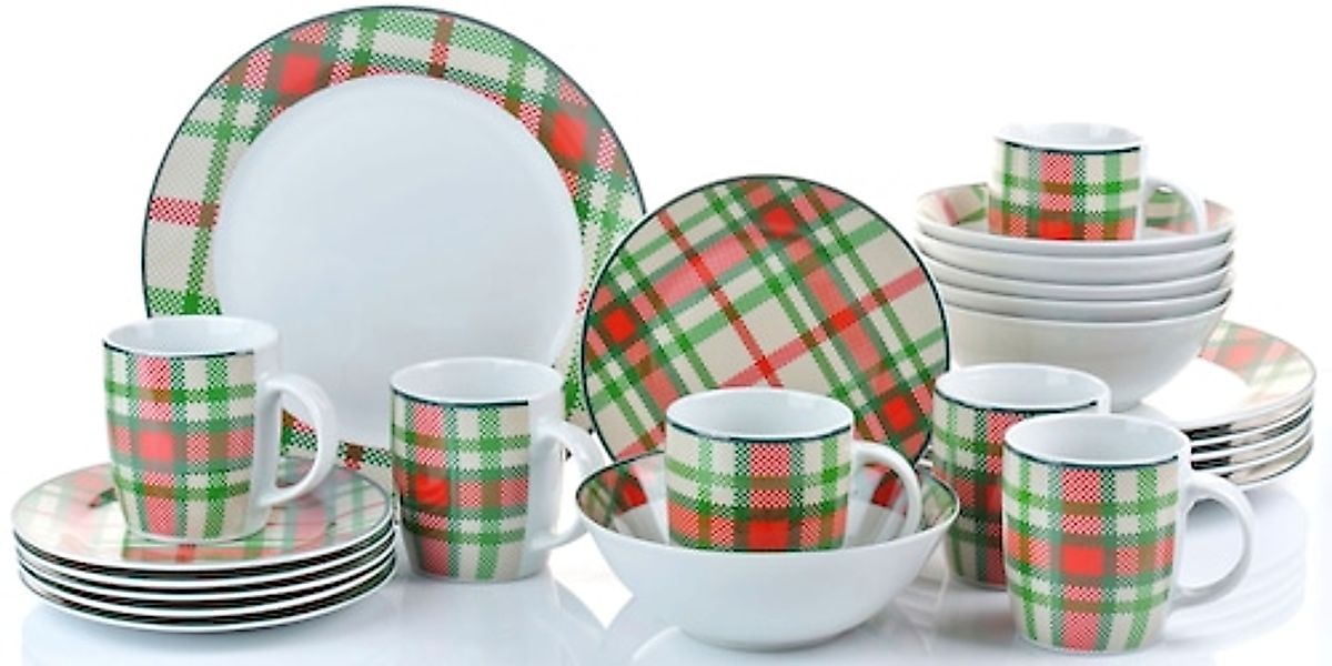 Retsch Arzberg Kombiservice »Highland Green« traditionelles Schotten-Karo i günstig online kaufen