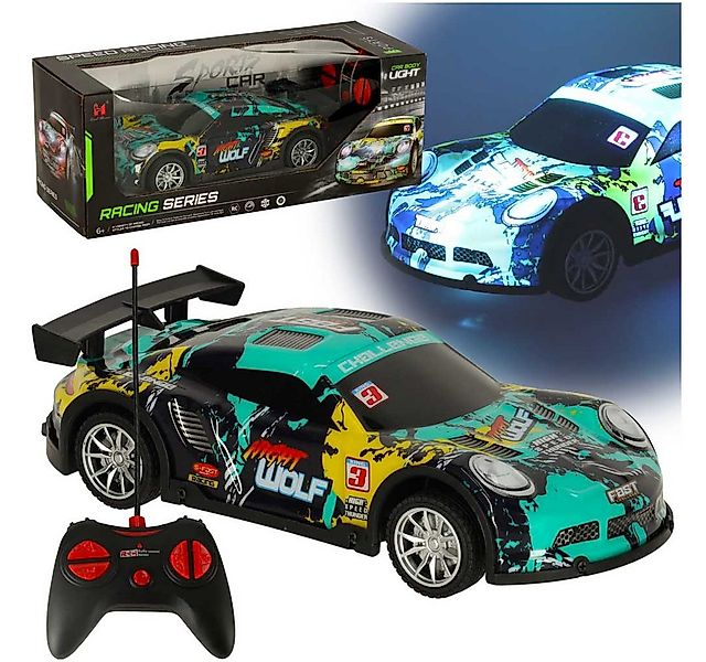Ikonka RC-Auto RC Rennwagen mit LED, 2,4 GHz Steuerung, 3,7V Akku, 1:24 Maß günstig online kaufen